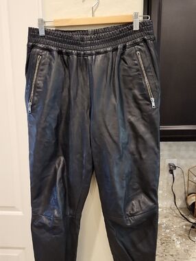 Oak Vintage Lambskin Leather Crop Pants Sz Medium